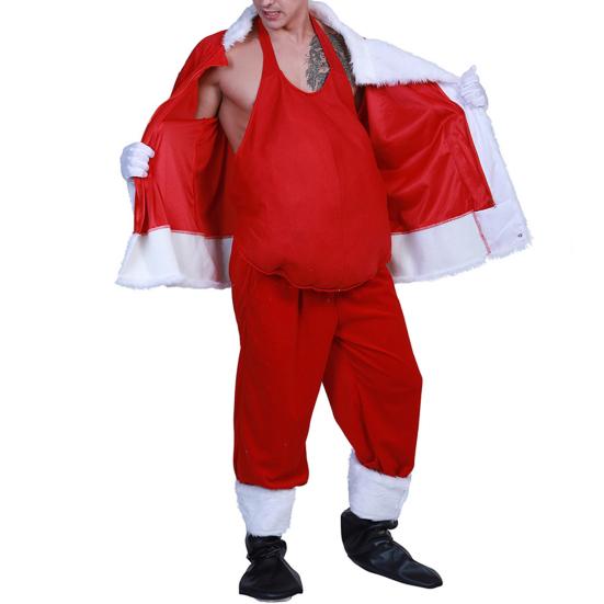 Santa Fake Belly Realistic Solid Color Cloth Good Touch Xmas Fake Belly Christmas Cosplay Prop