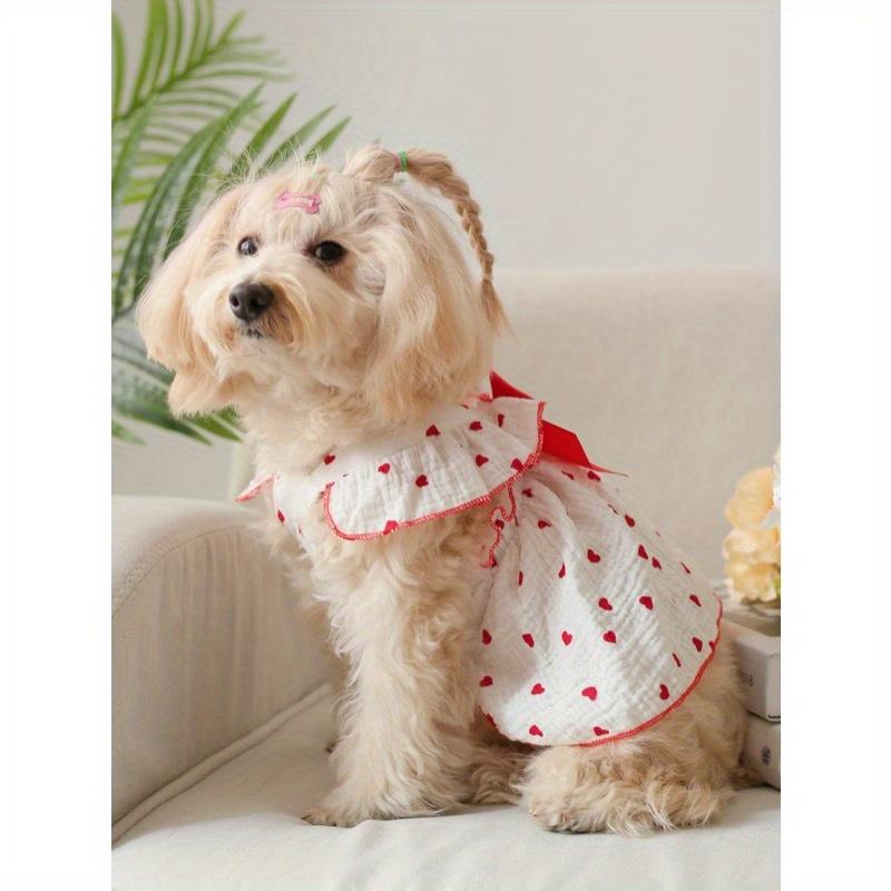 Valentinstag 1 Stück Herzmuster Schleifdekor Haustierkleid für Hund für Sommer