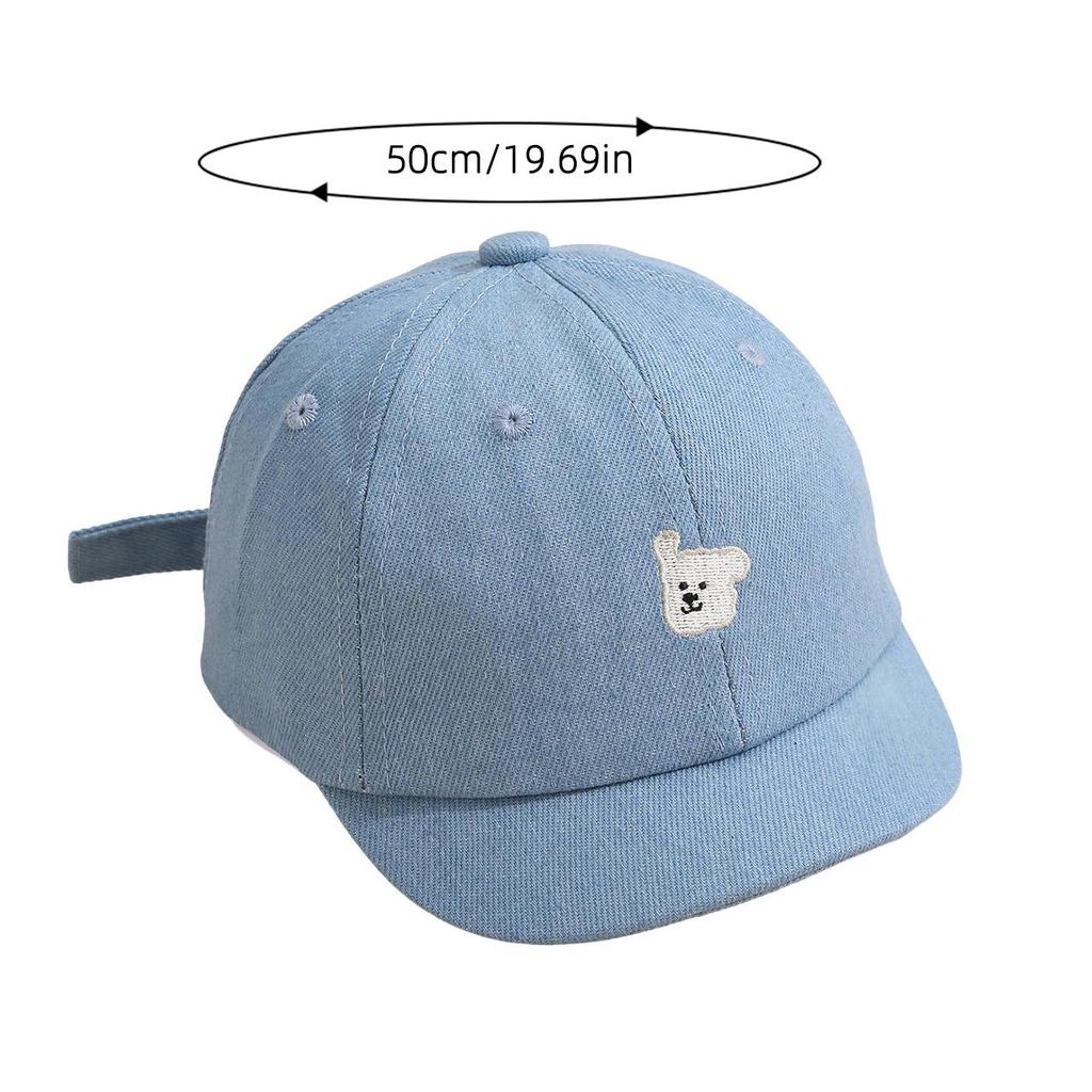 Süßer Baby Cartoon Denim Baseballkappe Kurzer Schirmmütze für Kleinkind Junge Mädchen Sommer Sonnenschutz Kinder Schirmmützen
