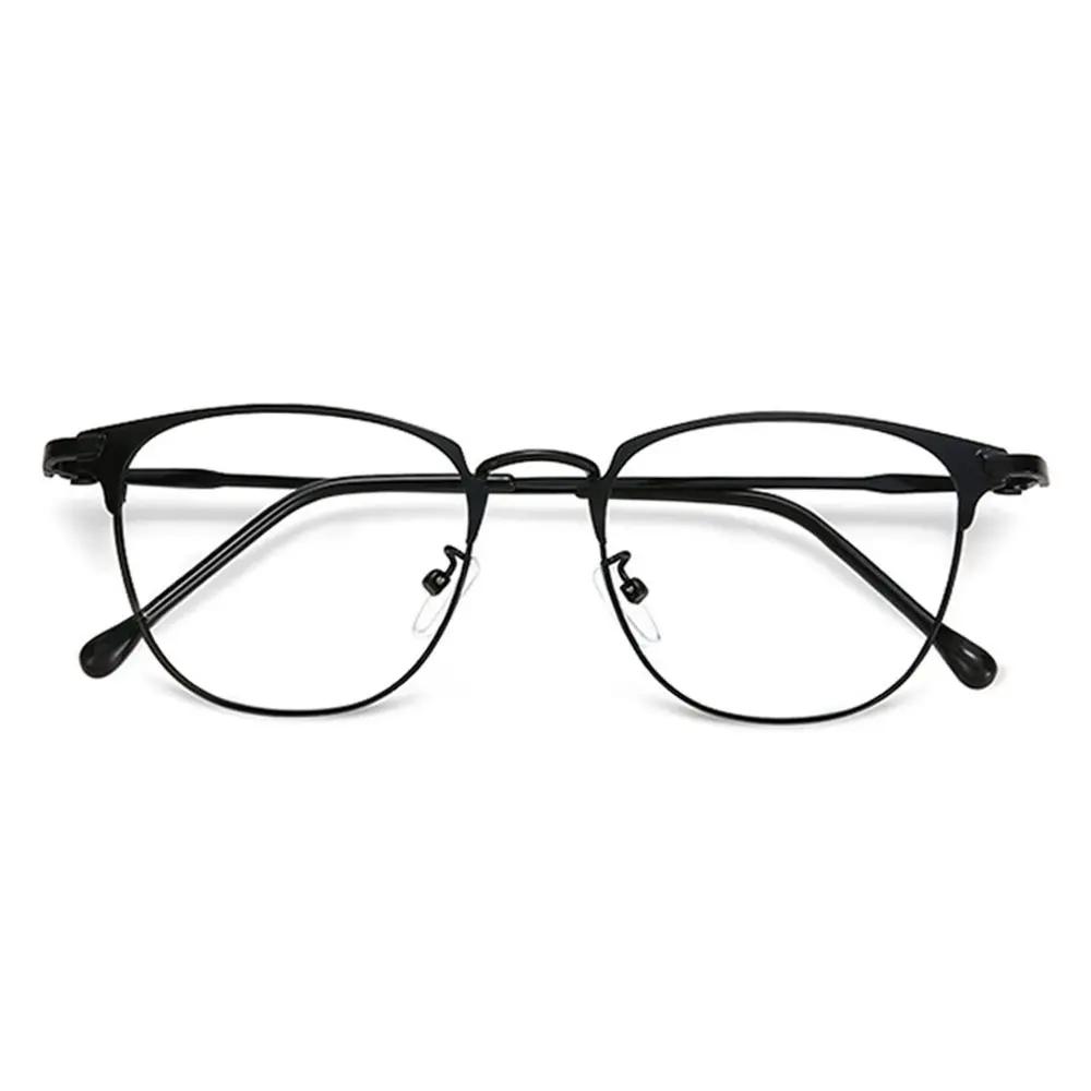 Classic Semi Rimless Anti Blue Light Blocking Glasses Metal Frame Men Square Ray Filter Eyeglasses Frames Computer Women Goggles