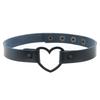 Goth Leather Heart Choker Necklace for Women Girls Adjustable Punk Collar Necklace Kawaii Cute Jewelry