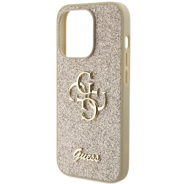 Guess Guhcp15Lhg4Sgd Iphone 15 Pro 6.1 Złoty/Gold Hardcase Glitter Script Big 4G