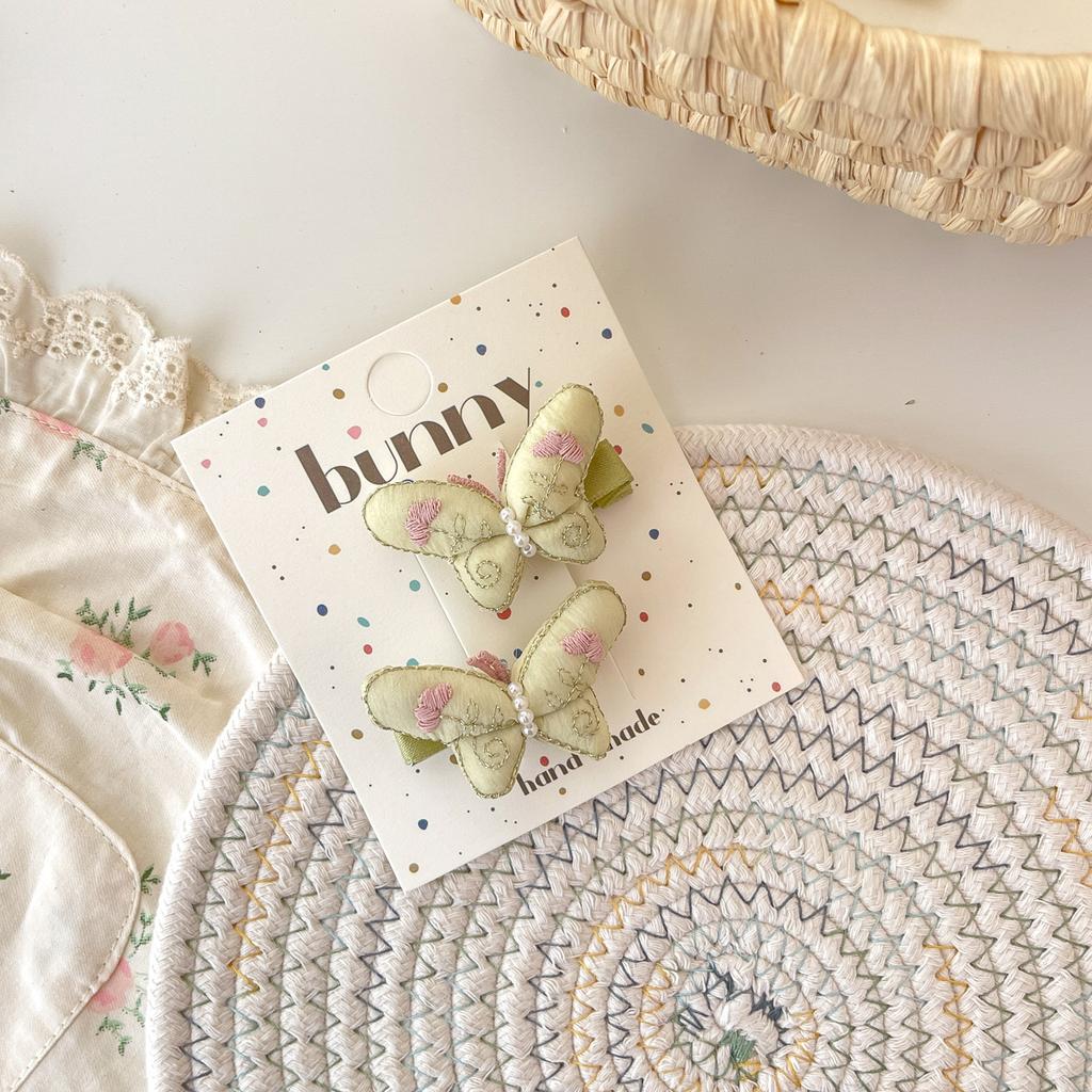 2 Stück/Los Kinder Schmetterling Haarspangen Handgemachte Stickerei Baby Mädchen Süße Haarspangen Haarspangen Haarklammern Haarschmuck Kopfschmuck
