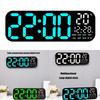 Large LED Digital Wall Clock with Remote Control Date Week Temperature Display Auto Dimming for Living Room Bedroom