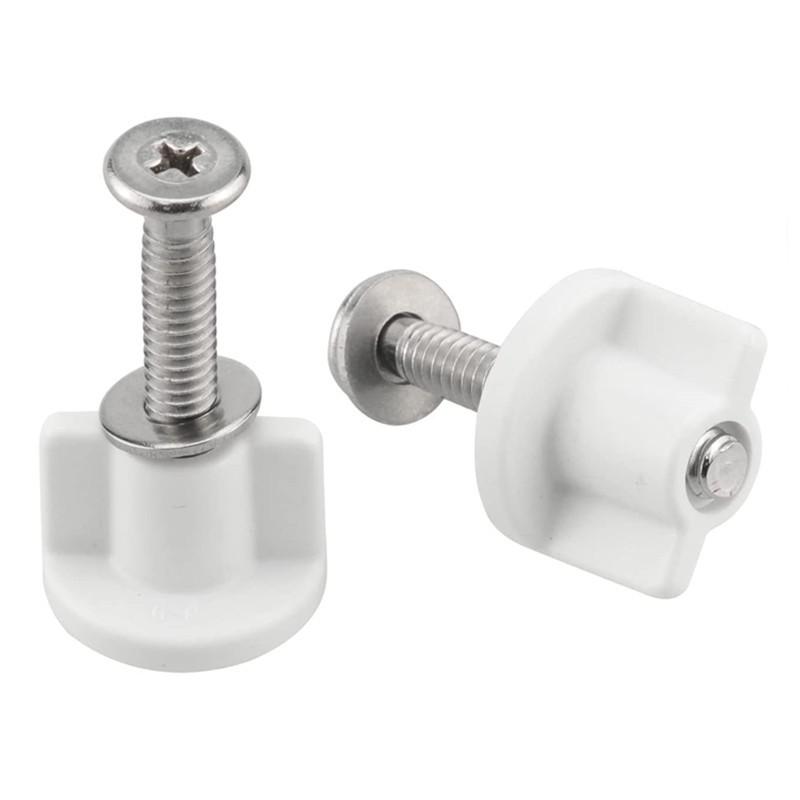 Hand-Tightened Lower-Mount Toilet Seat Hinges & Screws - 304 Steel