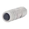 M12 Connector Straight Type 4 Pin IP67 Waterproof Fireproof Flame Retardant Aviation Connector AC50V DC60V