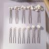 12pcs Simple Faux Pearl Handmade Hairpins | Fashionable Versatile Prom Accessories, Alloy and Resin Material