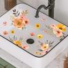 Floral Design Bathroom Stickers Self-Adhesive Washbasin Sticker Ceramic Tile Stickers  Home