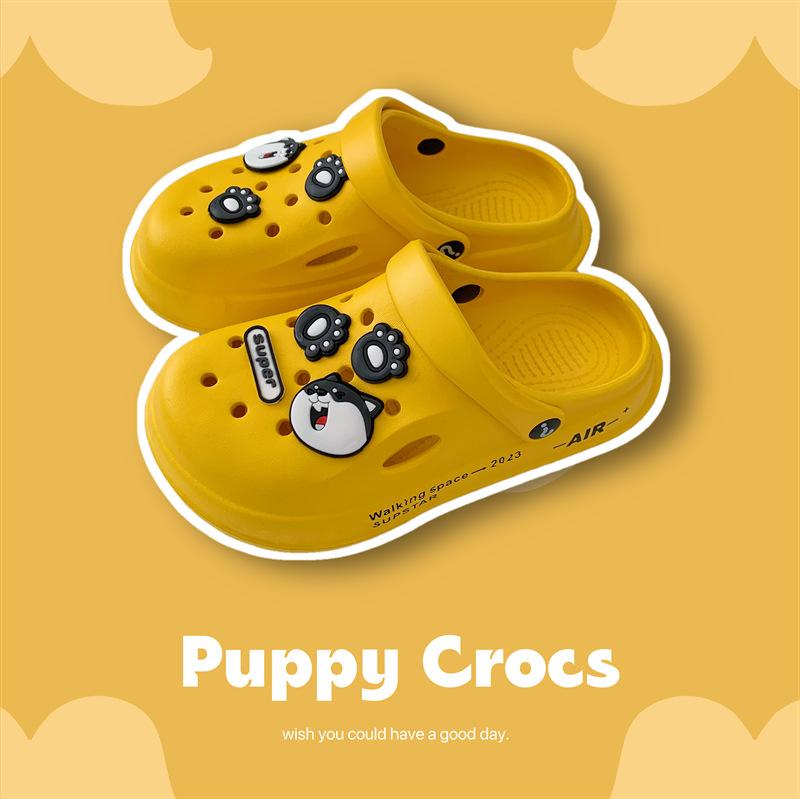 Children's Hole Shoes, Men's and Women's Middle-aged and Older Children's 2025 Summer DIY Durable Non-slip Thick-soled Beach Cute Cool Slippers