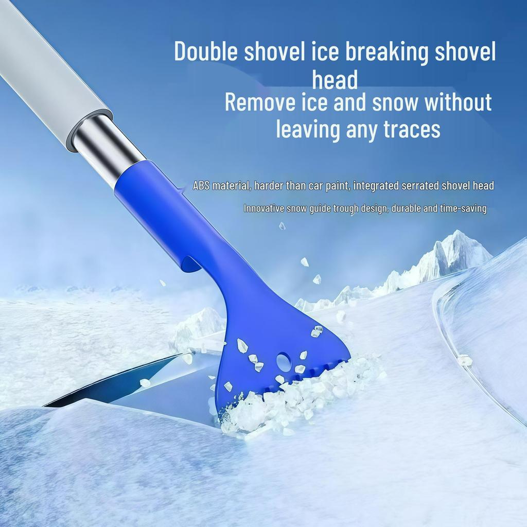 Multifunctional Car Snow Shovel & Brush: Winter Snow Removal & Defrosting Tool with Long Handle, Protects Car Surface