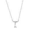 S999 Sterling Silver Zircon Water Drop Necklace – Elegant Light Luxury Clavicle Chain for Women