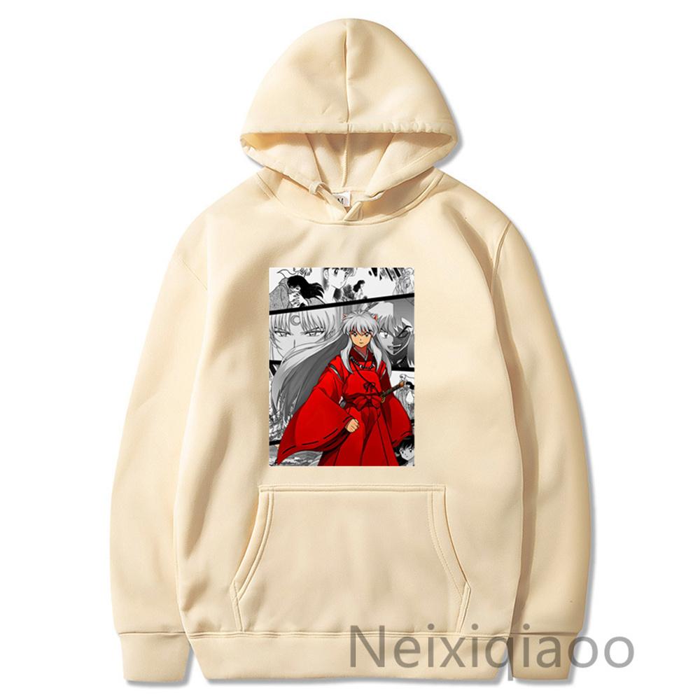Felpa in Pile Inuyasha Uomo e Donna Calda Felpe Anime Streetwear Invernale Trendy Taglie Forti Animazione Casual Stile Sportivo