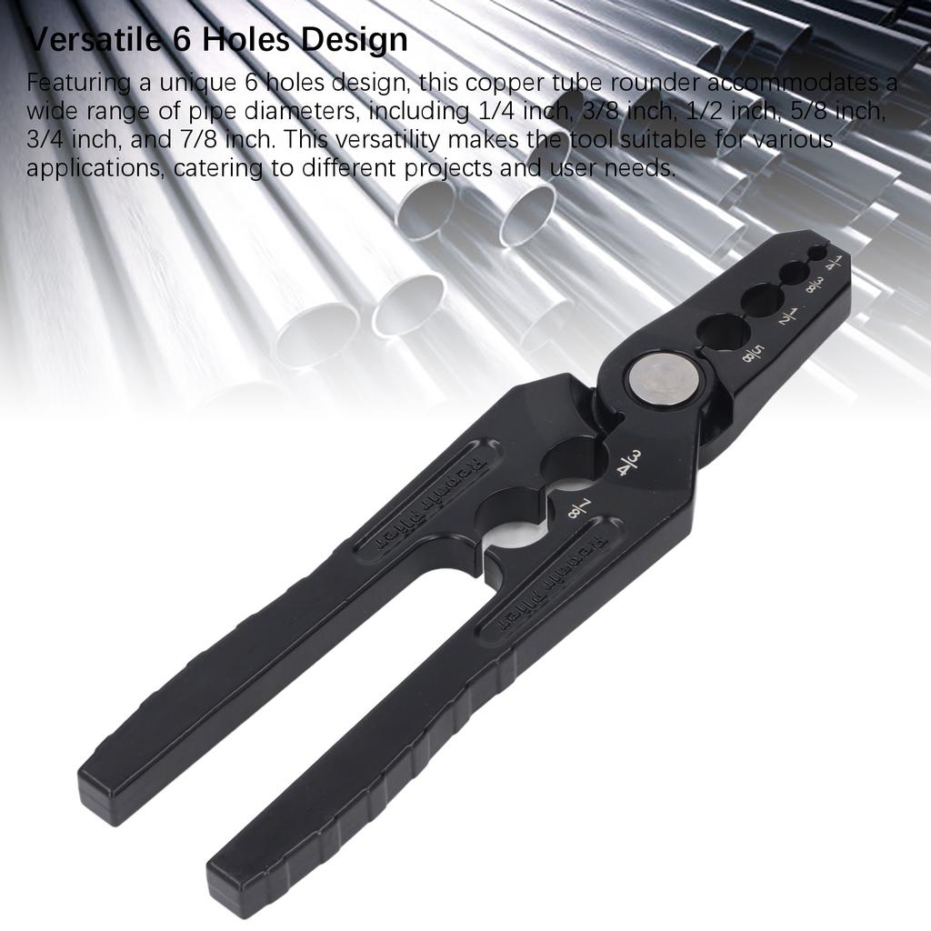 Tube Repairer Pliers Robust Construction Tube Rounding Pliers Aluminum Alloy Labor Saving 6 Holes Design for Pipe Maintenance