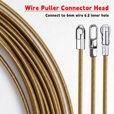 Carbon Steel Wire Puller Connector Head Connect To 6mm Wire Electrician Tools Wire Cable Elastic Threader