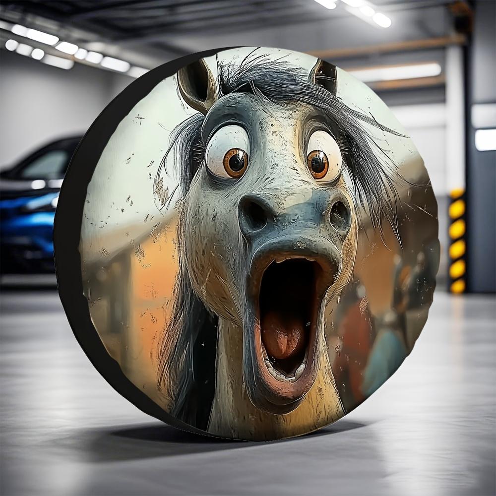 1pc, Waterproof Spare Tire Covers With Horse Design In Versatile Polyester Fabric, No Electricity Required For Camping And Suita