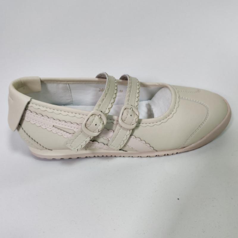

Cowhide version~ one-word belt flat-soled ballet shoes women s new leather shallow mouth casual Mary Jane shoes 40 білий