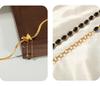 Korean Geometric Elegant Frosted Butterfly Tassel Titanium Anklet
