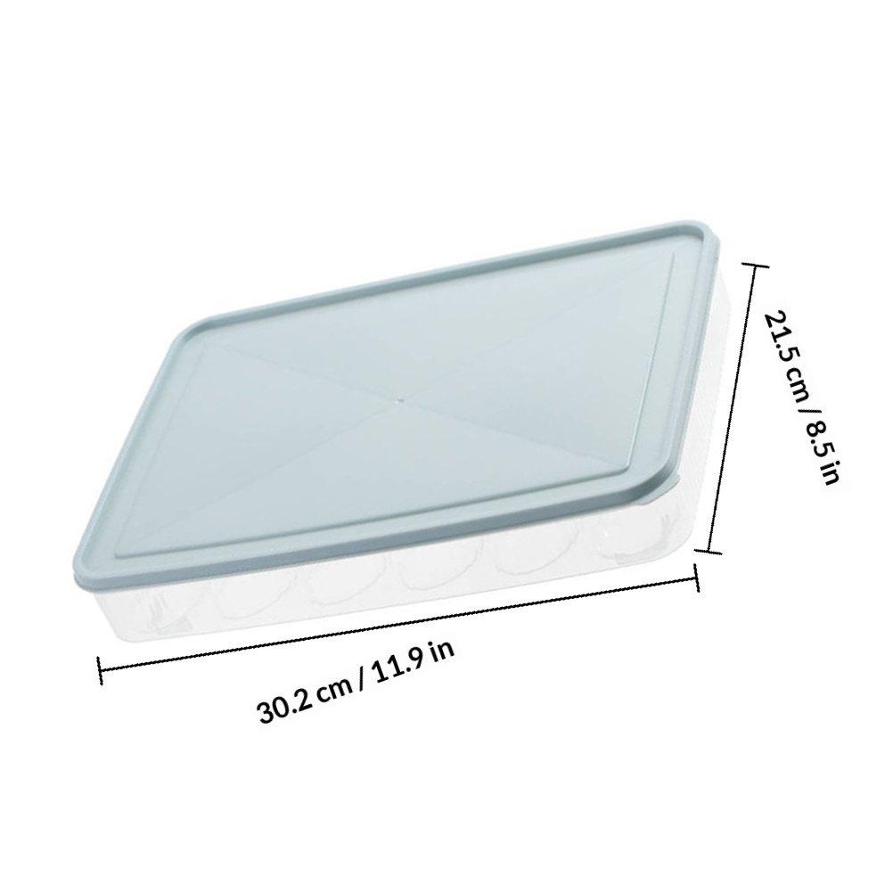 2Pcs Refrigerator Egg Organizer Case Stackable Freezer Egg Storage Box Heavy Duty Plastic Fridge Container 24 Slot Secure Lid