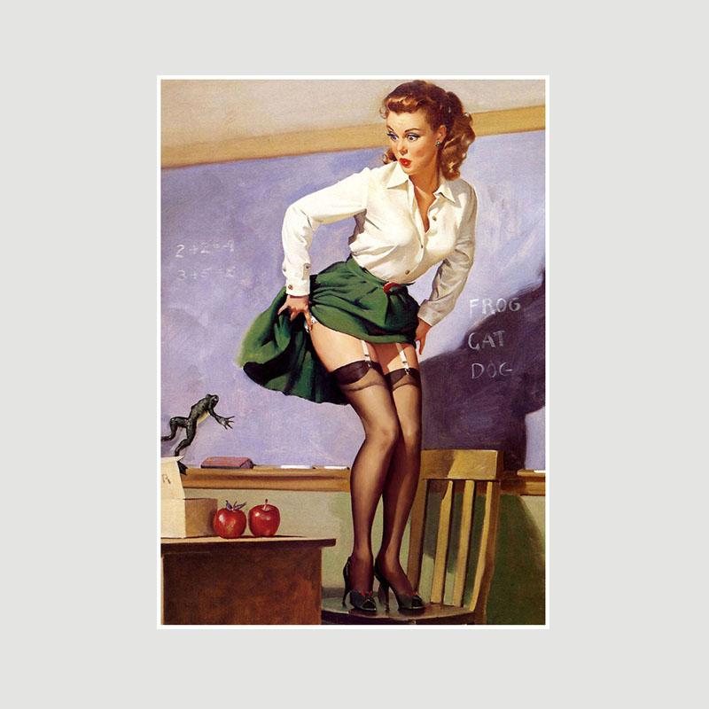 

Винтажная белая бумага Pin Up Girl Poster Pub Kitchen Спальня Украшение Живопись Картины Настенные художественные принты Домашний бар Декор Интерьер Фреска 42x30cm