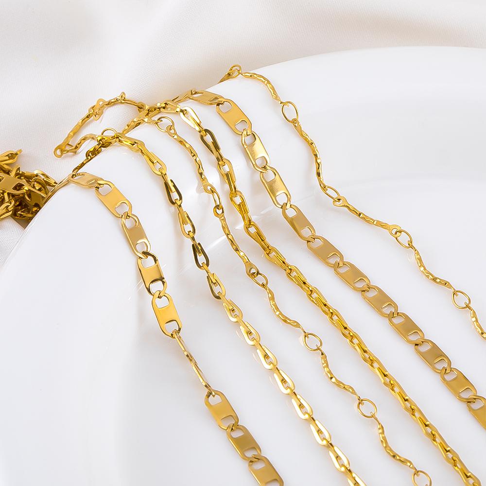 No Fade 1Meter Silver Color Stainless Steel Link Chains DIY Chain for Needlework Necklaces Bracelets Jewelry Making Accessories