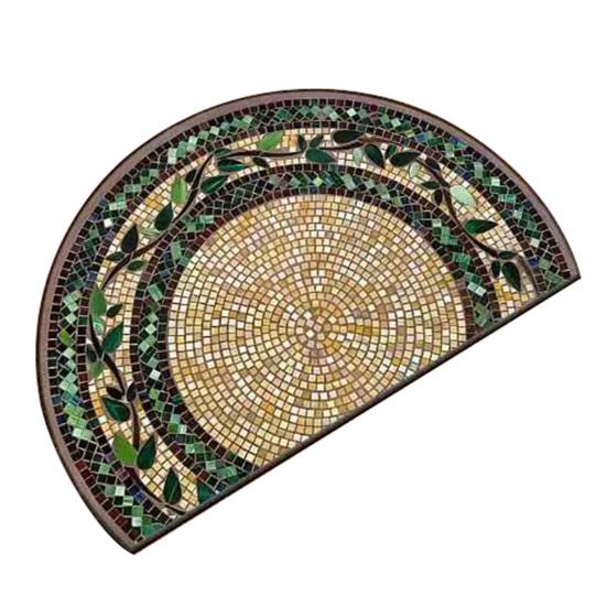 Floor Mat Semi-Circular Design 3D Illusion Rug Non-Slip Decorative Door Mat Entryway Living Room Bedroom Fade-Resistant Area Rug