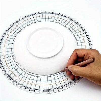 26cm Pottery Round Divider Circular Equal Parts Card Divider Ruler DIY Ceramic Underglaze Painted Auxiliary Pad Painting New