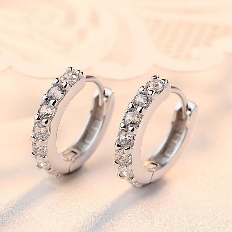 Fast Ship Newest Luxury Romantic Women Jewelry   Copper Plated Rhinestone Crystal Hoop Earrings For Women