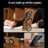 Leather 360 ° Ring Magnetic Holder Phone Case For iPhone 17Air 16 Plus 14 15 13 12 11 Pro Max For Magsafe Wireless Charging Phone Cover