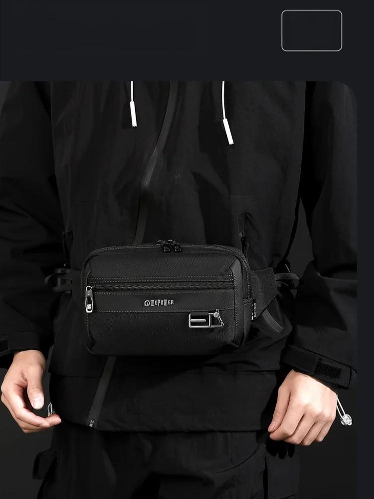 Minimalist Handheld Chest Bag Business Korean Style Men's Crossbody Bag Casual Sports Phone Shoulder Pouch