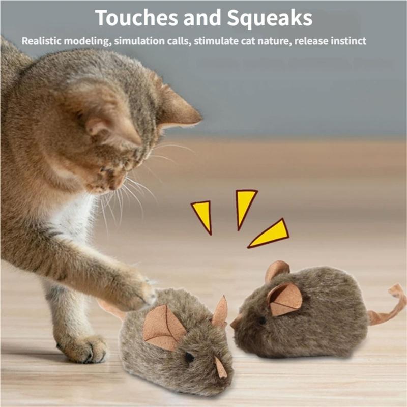 Intelligent Sensing Squeaky Mouse Cats Toy with Automatic Sensors Design For Indoor Cats Entertainment Mental Stimulation
