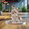 1pcs flat decorative statue, exclusive small and fun, crystal dog ornament suitable for bedroom decoration and office decoration