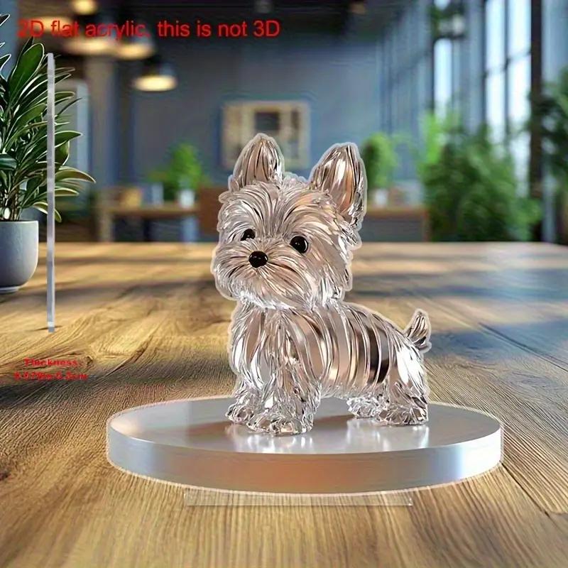 1pcs flat decorative statue, exclusive small and fun, crystal dog ornament suitable for bedroom decoration and office decoration