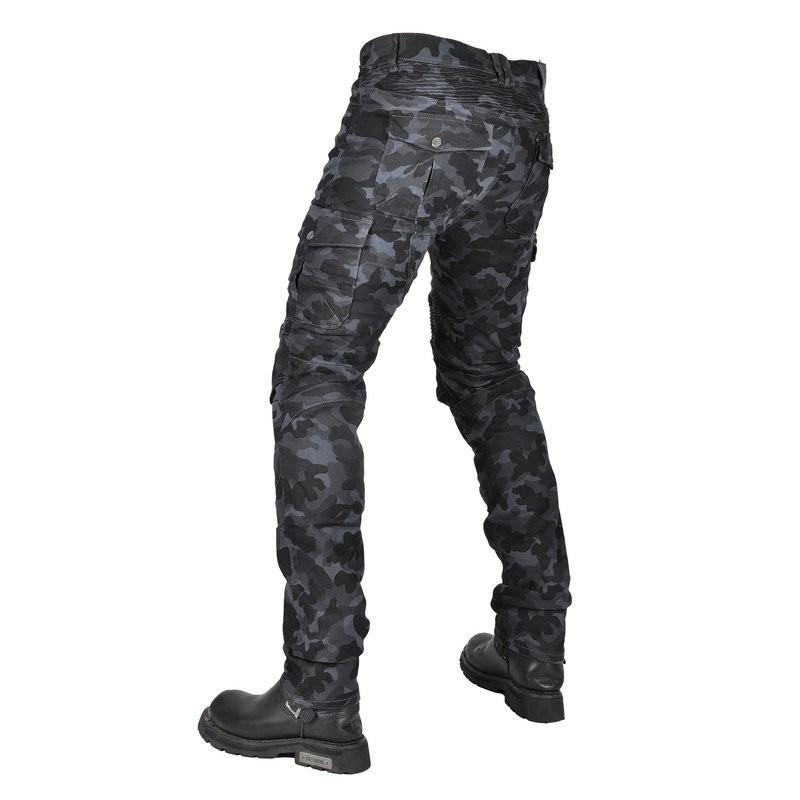 Mens Motorcycle Riding Pants Camo Cargo Workwear Jeans With Crash Protection Use