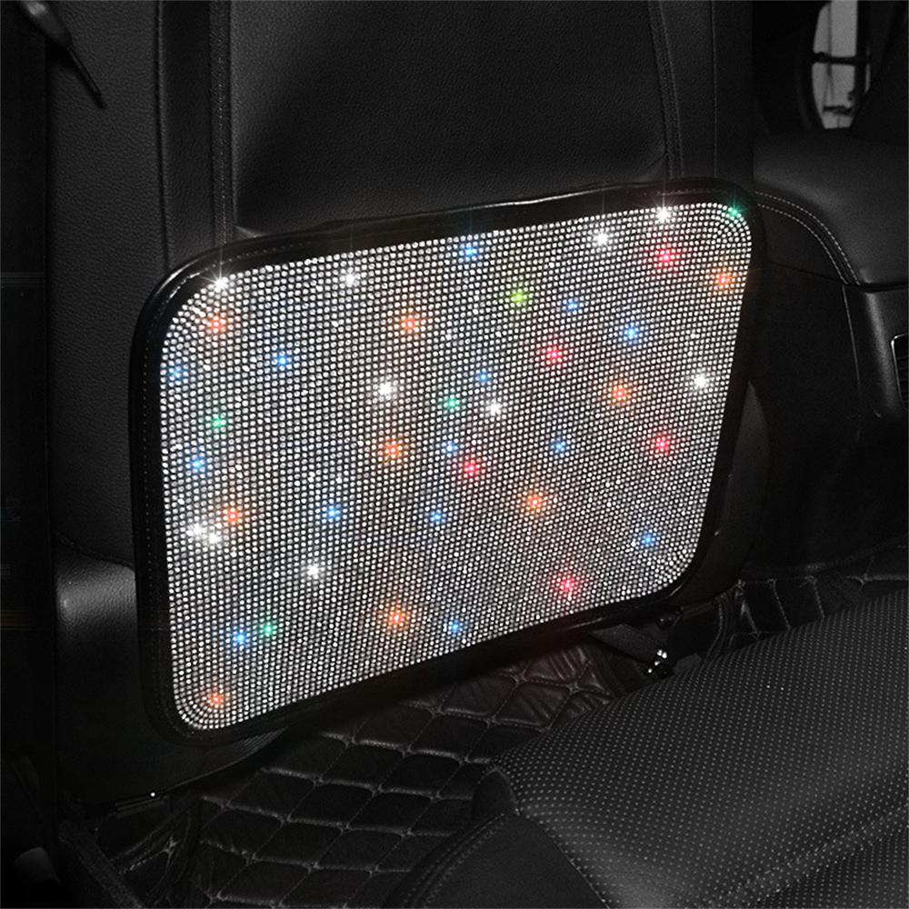 

Car Seat Kick Mats Back Seat Protector Diamond Car Decor Accessories Bling Rhinestone Kick Pads Bling Car Seat Covers белый