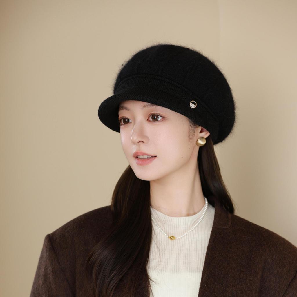 Winter Old Lady Mother Windproof Warm Cold Rabbit Fur Knitted Hat Middle Aged and Elderly Grandmother Woolen Hat Women Outdoor