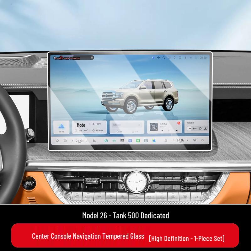 Tempered Screen Protector for 26 Tank 500 HI4Z/HI4T Models - Central Control Navigation Car Interior Decor