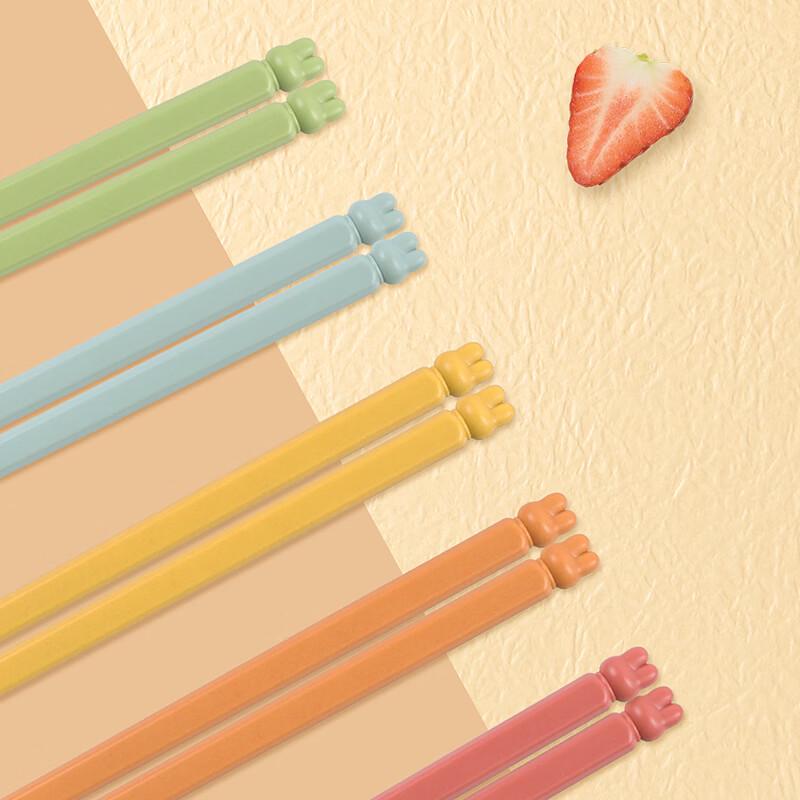 Kobach Lucky Rabbit Five-Color Alloy Chopsticks (5 Pairs)