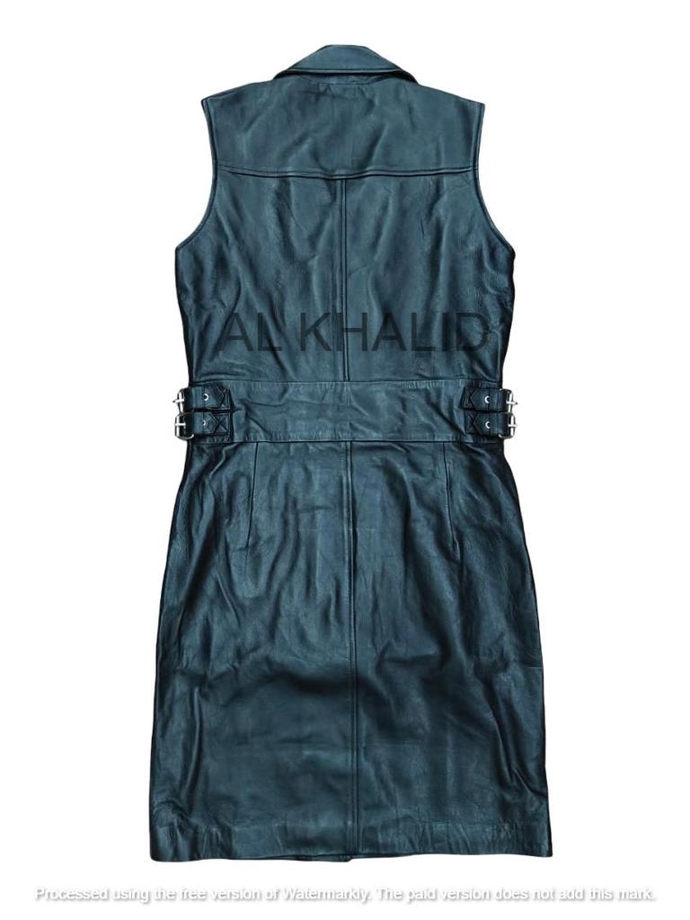 Projektancka Ręcznie Robiona Sukienka Party Wear Nowa Damska Skórzana Sukienka Prawdziwa Skóra Jagnięca Czarna Mini Sukienka