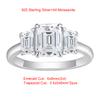 6x8mm Emerald Cut Moissanite Engagement Rings Three Stone Side Trapezoid Moissanite Ring  CopperParty Wedding Bands Jewelry