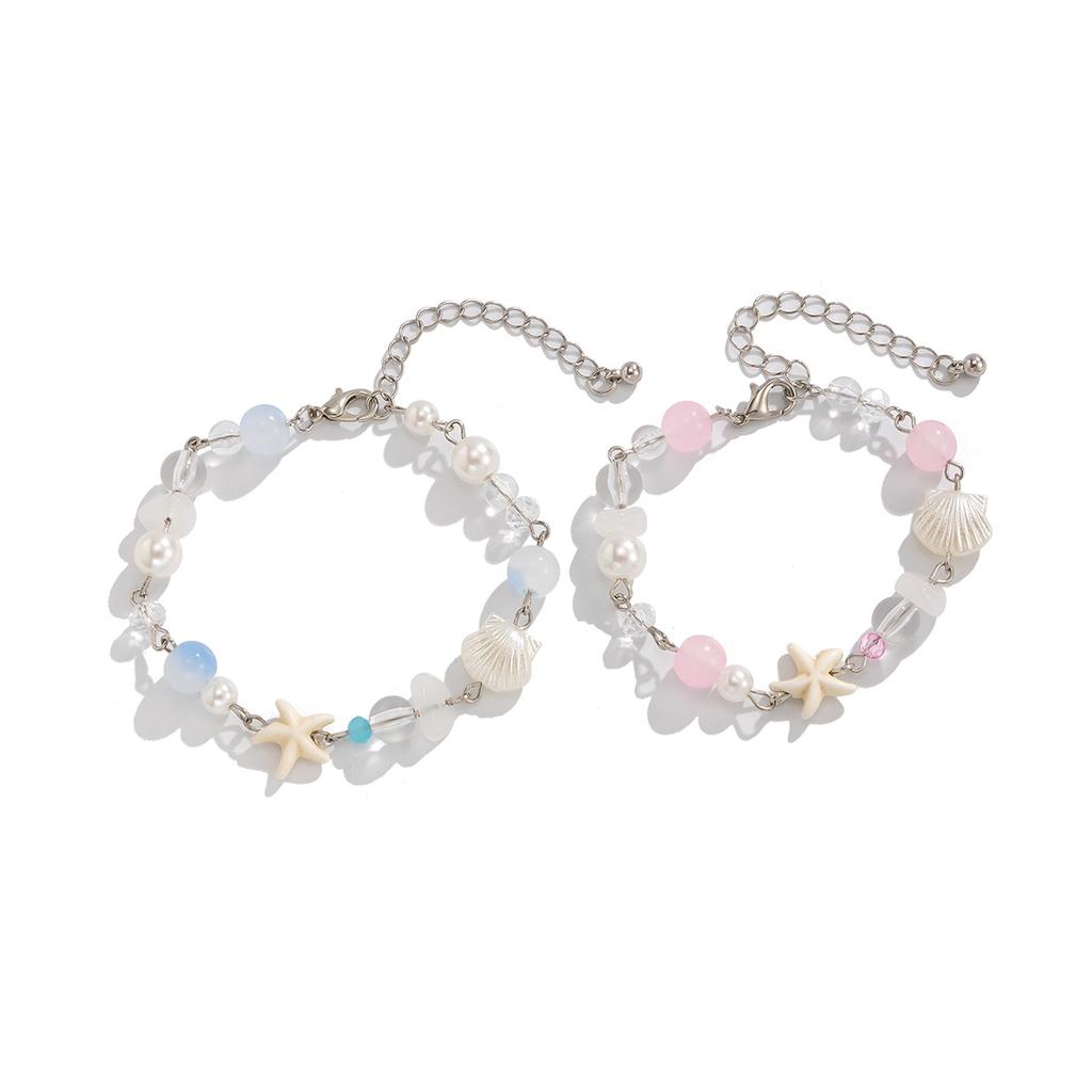 Ocean Vacation Wind Starfish Shell Bracelet Fresh And Sweet Beaded Jewelry Suit Female