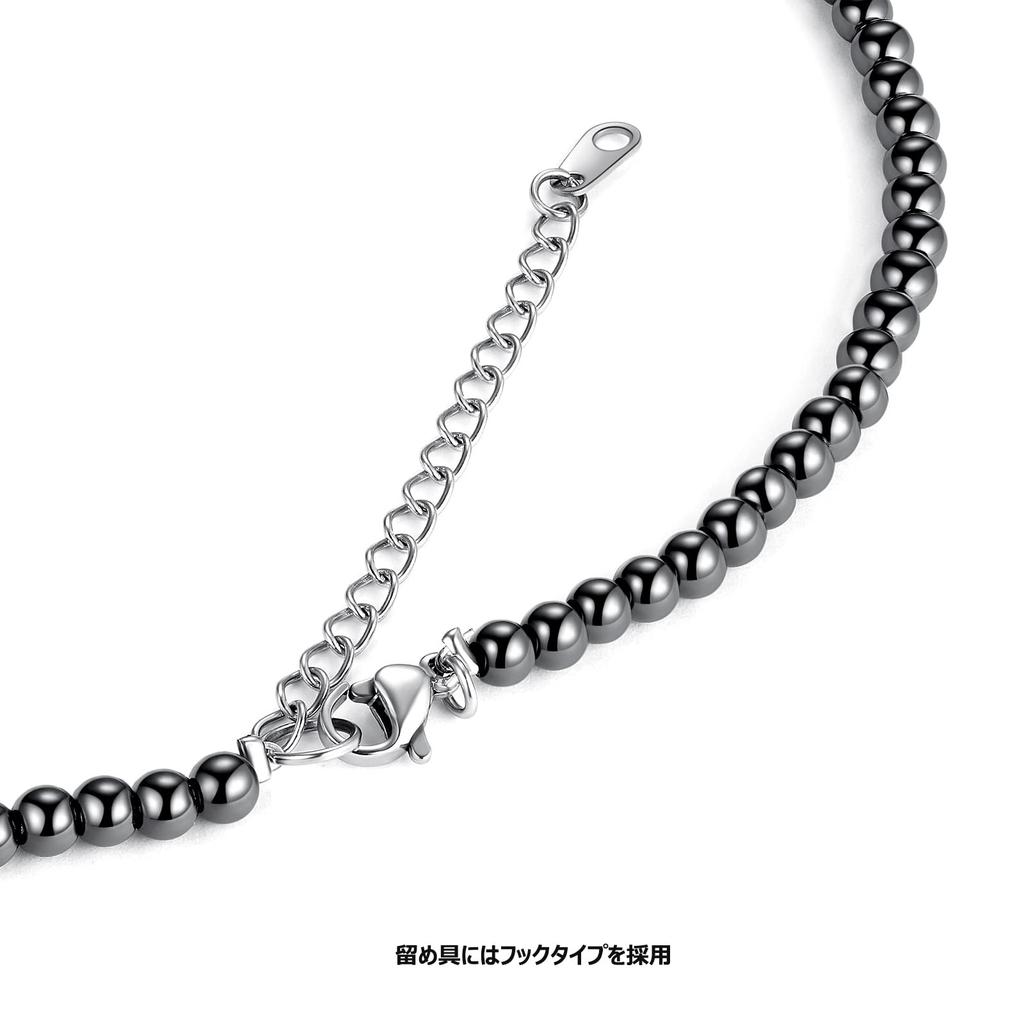 ASGEM Magnetic 110 4mm Terahertz Natural Stone Magnet Women Necklace, Magnets, Men's, Strong, Popular, Necklace, Women's, Men's, Hypoallergenic,