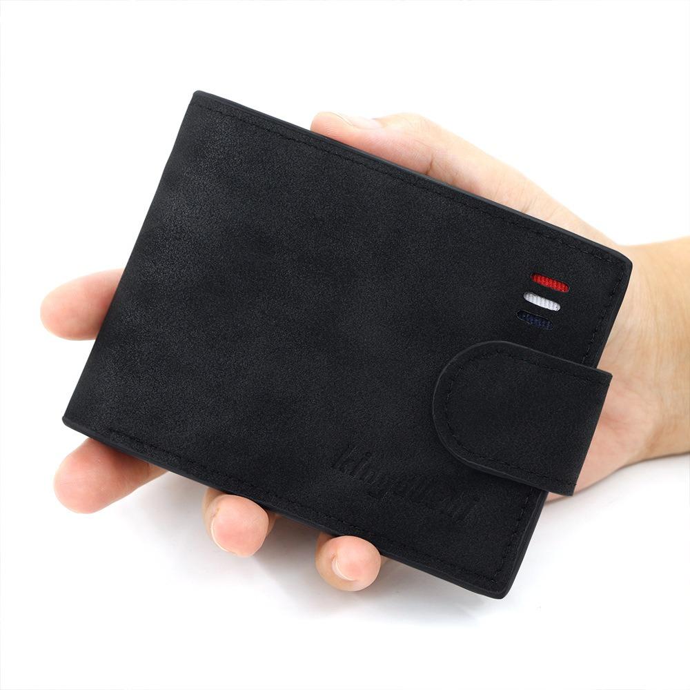 Vintage PU Leather Short Wallet with Zipper Multiple Card Slots Card Holder Coin Purse Men