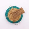 Jute Cotton Coasters Set of 4 Teal Border
