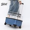 Wheeled Pet Carrier Strap Breathable Trolley Case Wheels Transparent Cat with Convenient Shoulder Holes Large