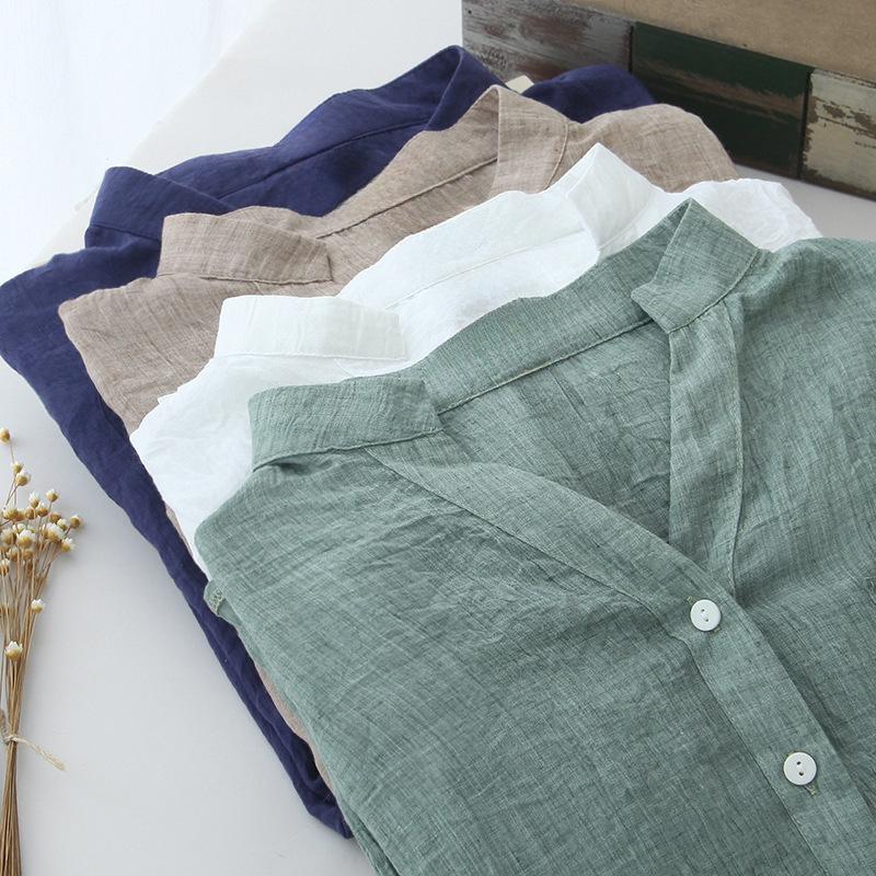 Elegant Feminine Shirts Cotton Linen Large Size Blouses Fashion Woman Vintage Blouses Summer Korean Style Clothes