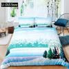 Snow Mountain Bedding Set Winter Snow Scene Comforter Cover for Boys Girls Kids 3D Duvet Cover Set Bedroom Decor 3 Pcs Full Size