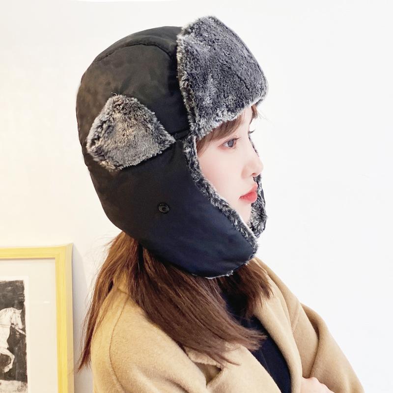 Wind and Snow Cap Men's Lei Feng Cap Winter Hat Thickened Velvet Ear Protection Cap Cycling Windproof Cap Male Hat