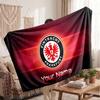 Eintracht Frankfurt Personalized Fleece Blanket With Football Logo, Custom Name Text Soft Warm Home Throw Blanket