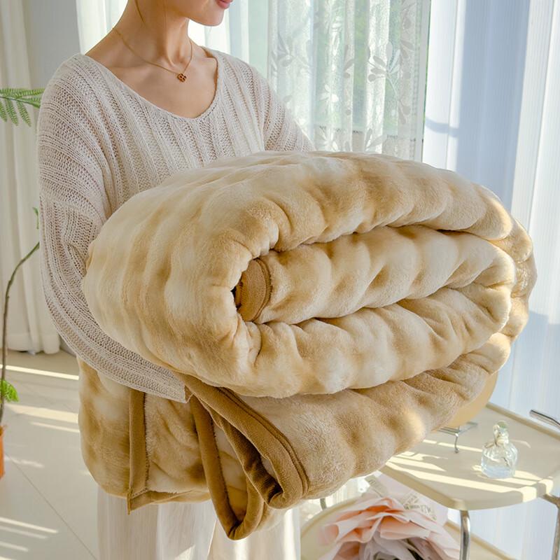 OEING Tokas Bubble Velvet Rabbit Plush Sofa Throw Blanket