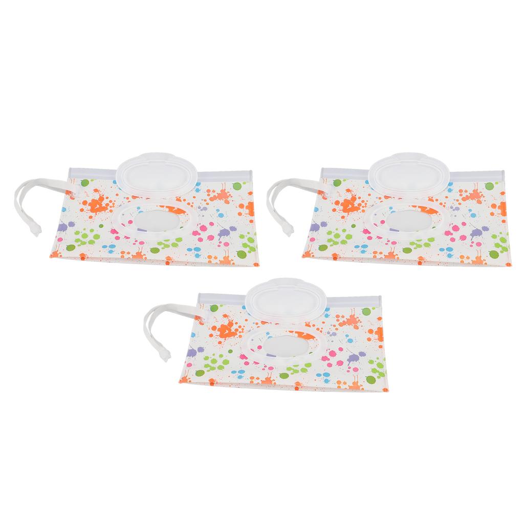 3pcs EVA Wet Wipes Pouch Reusable Wet Wipes Dispenser Bag Flip Top Window Portable Baby Wipe Case